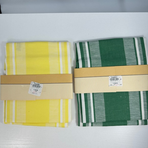Williams Sonoma Kitchen Towel Sets Yellow Stripe Green Stripe French Country - Picture 3 of 3